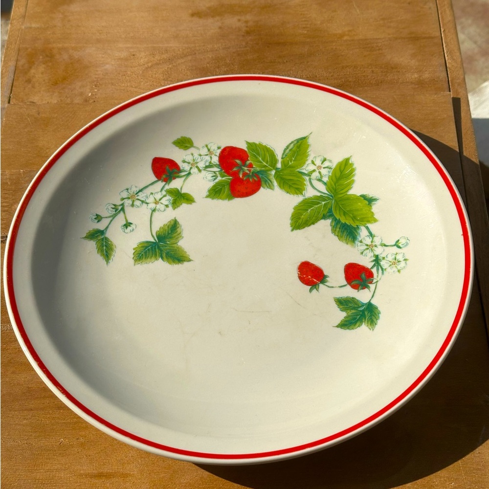Vintage strawberry scape , dinner plate
